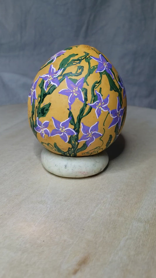 Morning Glory Painted Egg Gourd